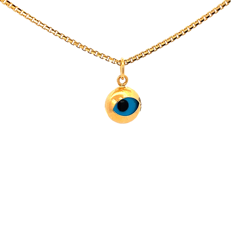 Evil Eye Pendant in 22K Yellow Gold