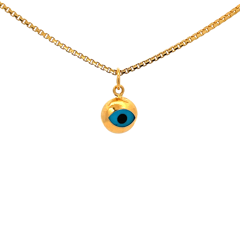 Evil Eye Pendant in 22K Yellow Gold