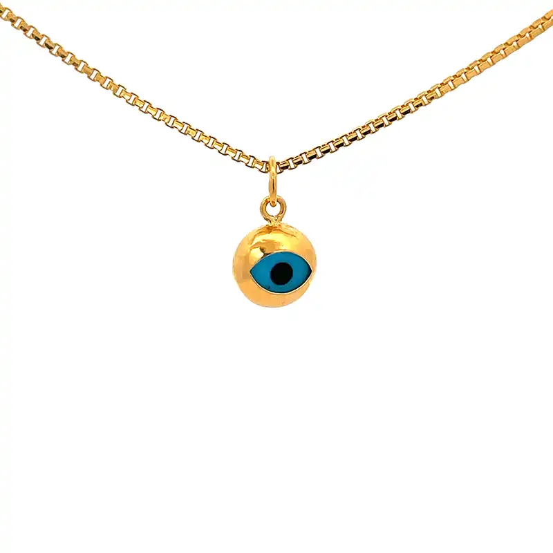 Evil Eye Pendant in 22K Yellow Gold