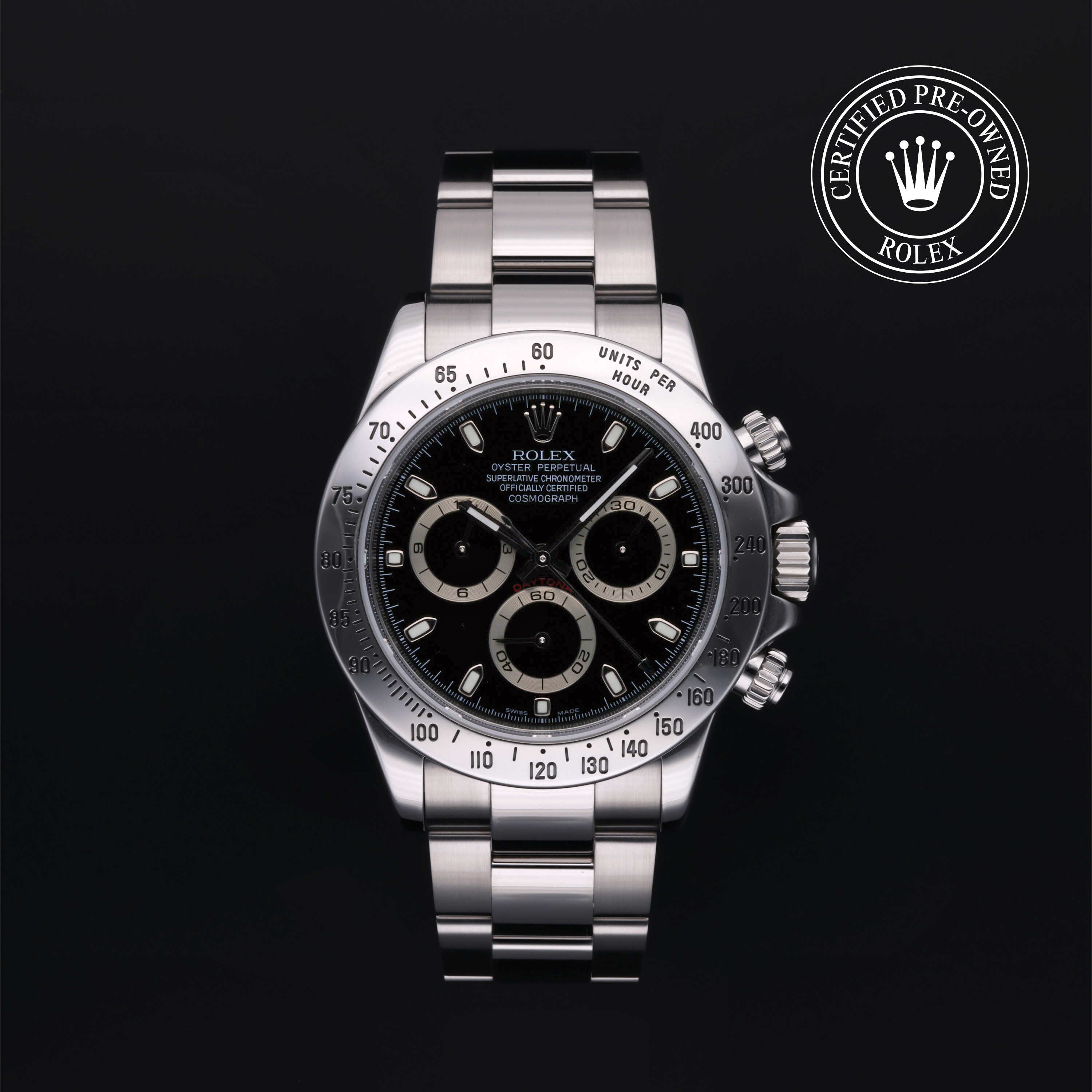 Rolex Certified Pre Owned Oyster Perpetual Cosmograph Daytona 40mm in Oystersteel M116520 0015 Bhindi Jewelers