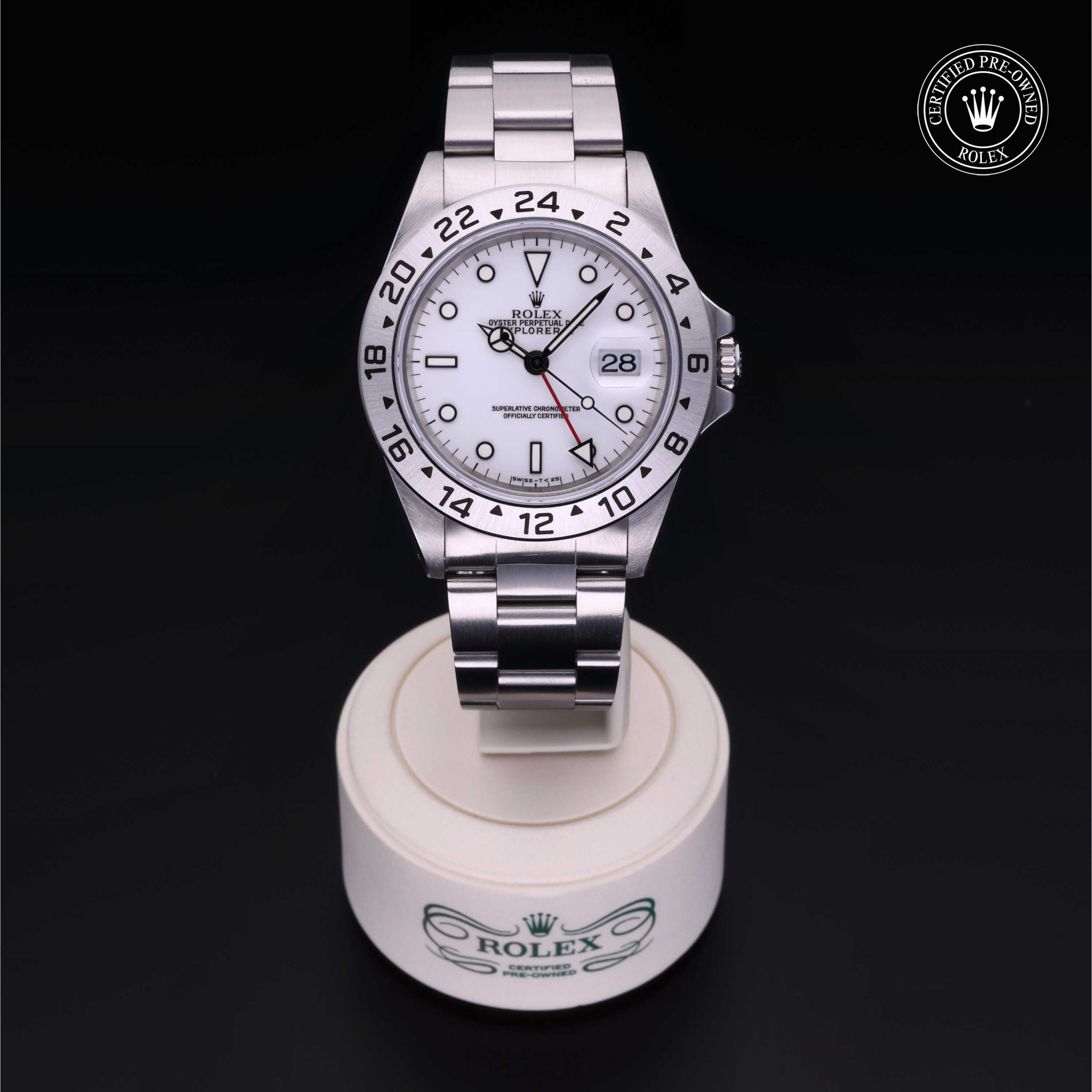 Rolex Certified Pre Owned Oyster Perpetual Explorer II 40mm in Oystersteel M16570 0006 Bhindi Jewelers